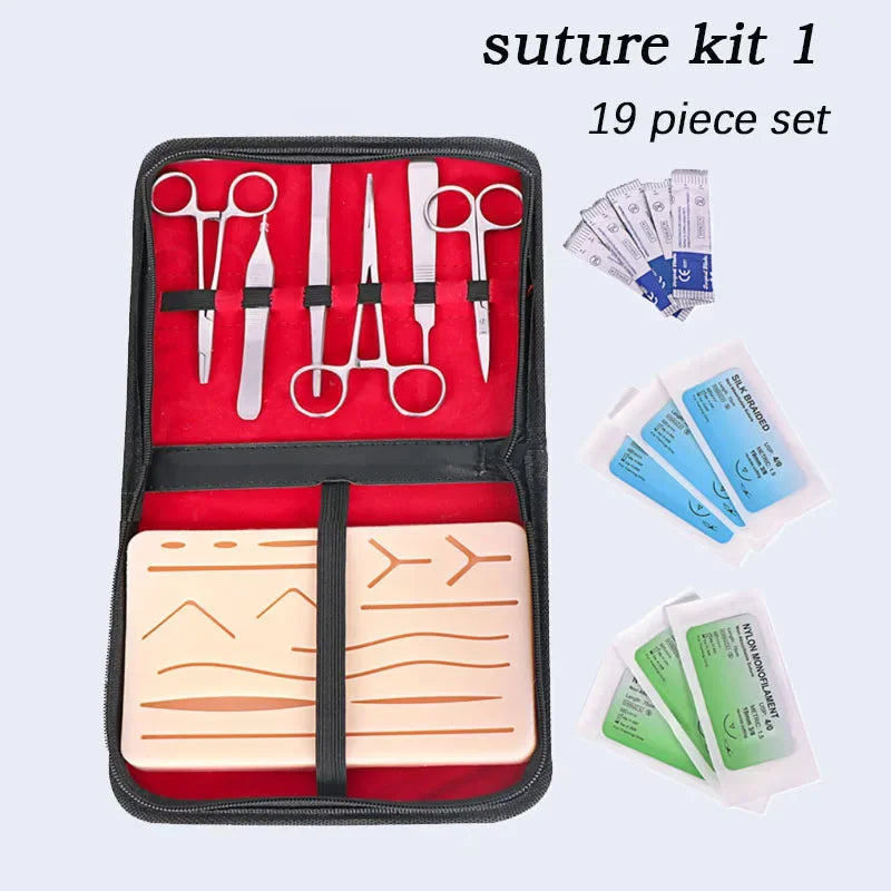 Suture Practice Training Kit with Instruments and Pad