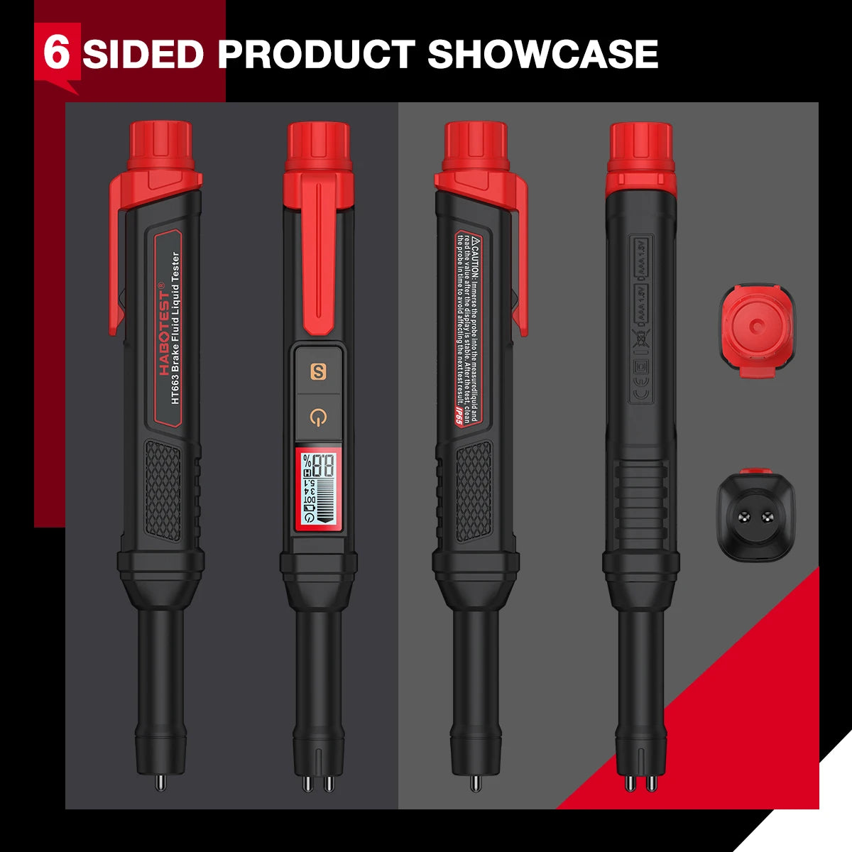 3-Colors Backlight Portable Digital Brake Fluid Tester Accurate Auto Car Brake Oil Tester Sound Light Alarm DOT3 DOT4 DOT5.1