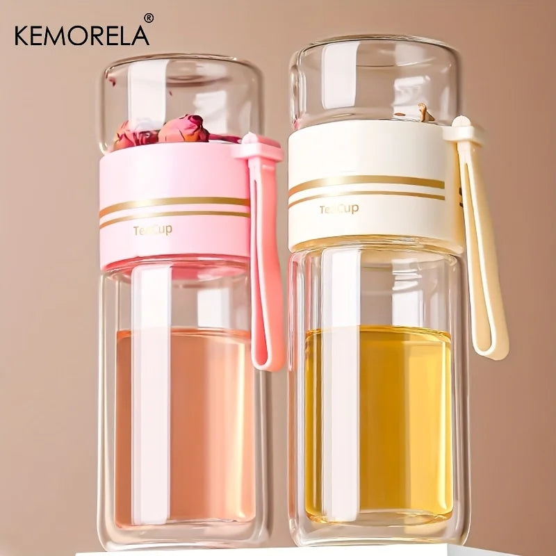 Double-Wall Tea Mug with Infuser, Colour Options