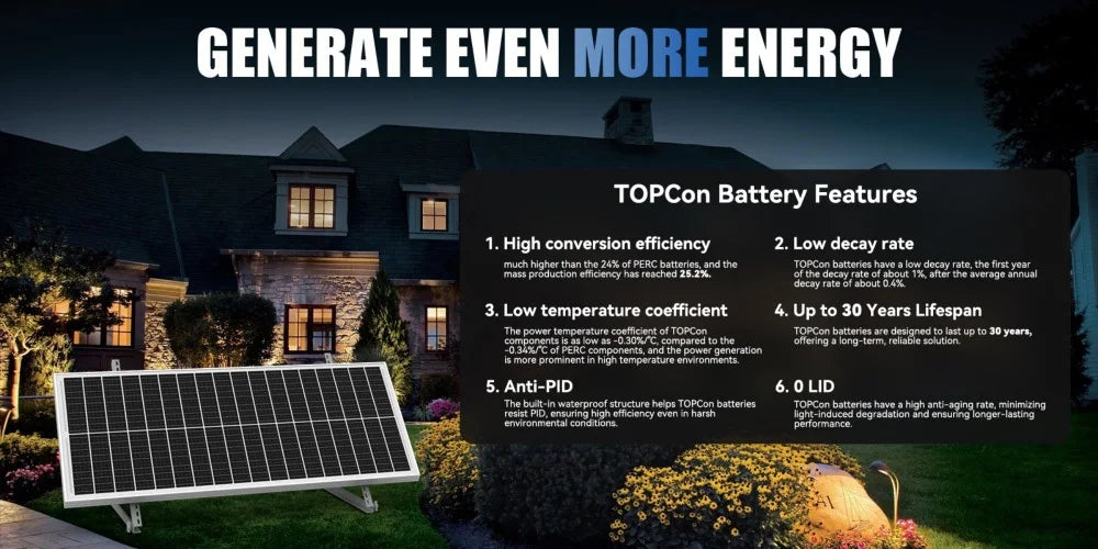 RVPOZWER 100W 12.8V 12BB Solar Cell Monocrystalline Solar Panel High Efficiency Solar Module Charge Battery for RV Trailer