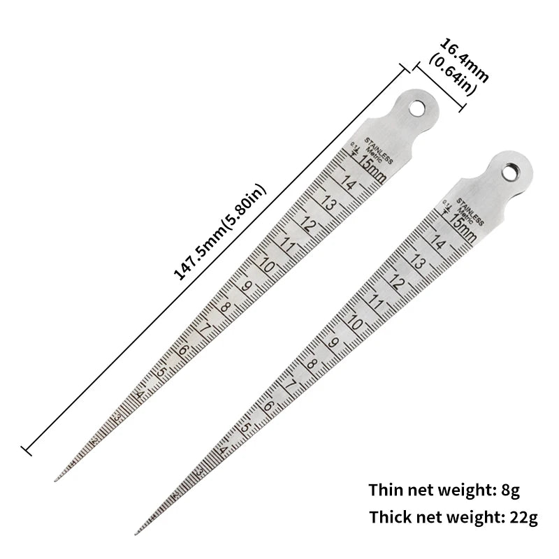 Gabarit de mesure d’un écart taillé 1–15 mm