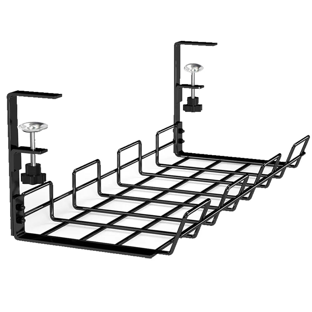 Clamp-On Under-Desk Cable Tray