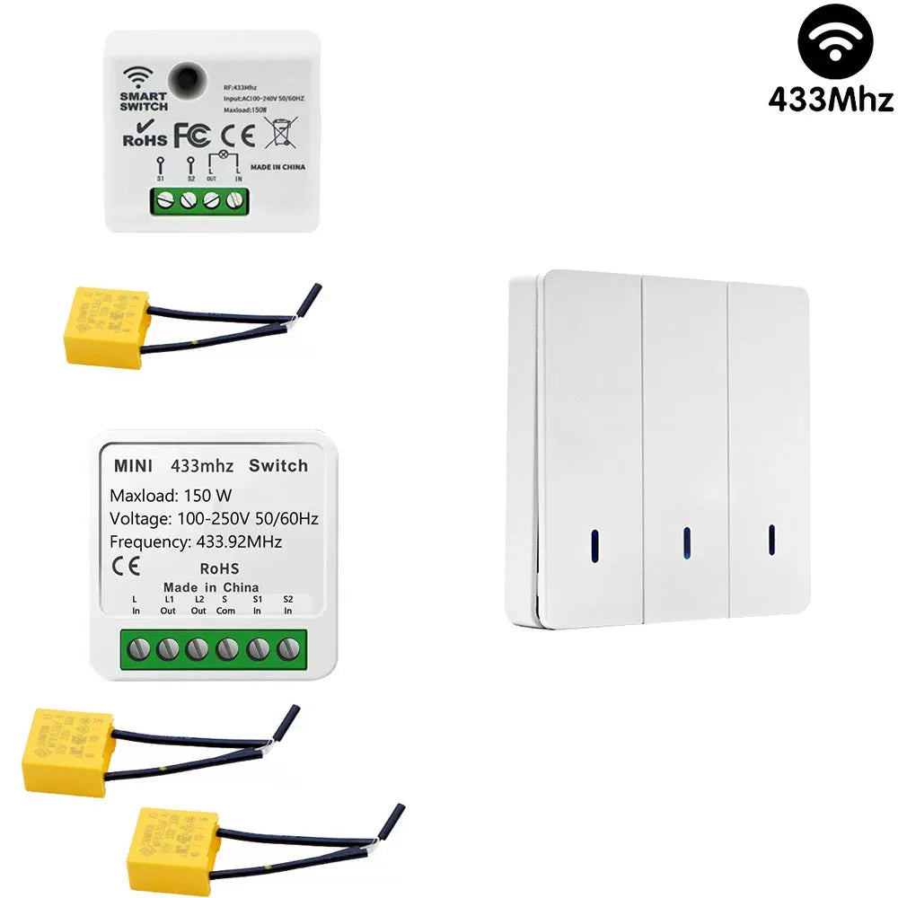 Módulo de interruptor de luz RF, opções de embalagem de 1/2 canais
