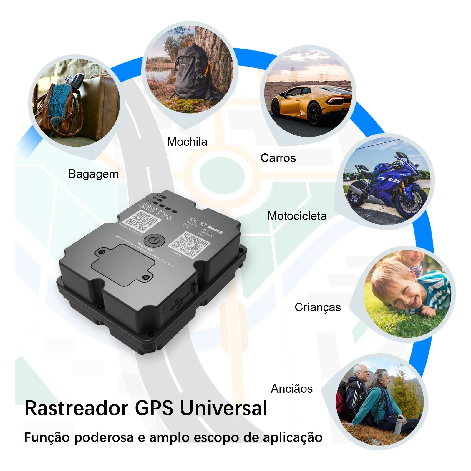 Rastreador GPS 4G con batería de 7500mAh, 45 días en espera y seguimiento en tiempo real