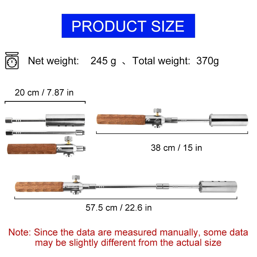 Long Handle Detachable Stainless Steel Camping Torch