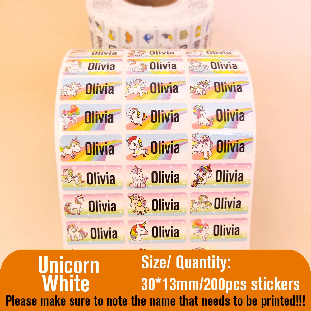 Personalised Name Stickers for School Items
