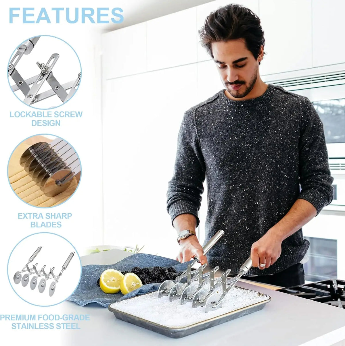 Adjustable Multi-Wheel Pastry Cutter