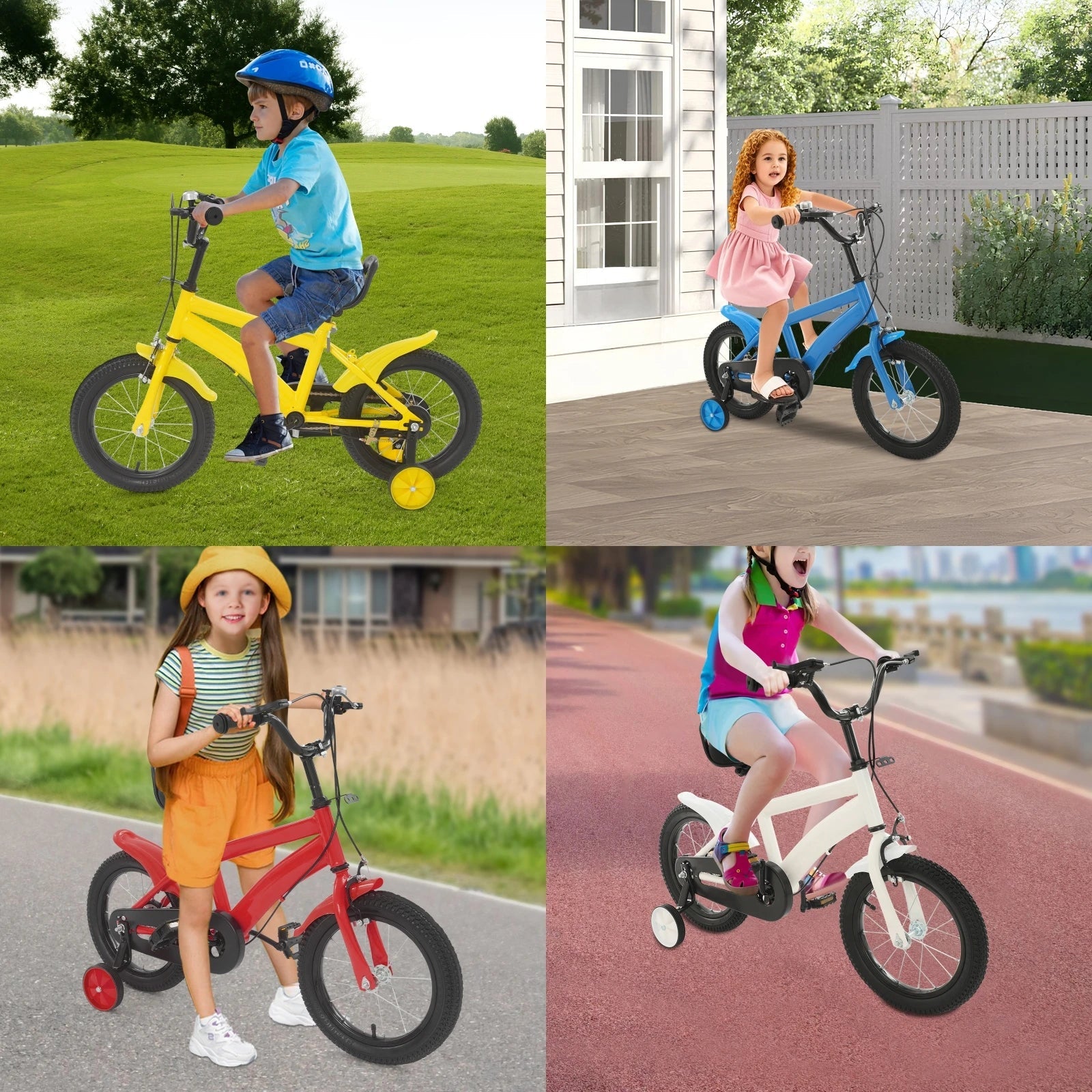 14'' Children's Learning Bicycle Kids Bike Adjustable Seat Dual Brakes for Children's Riding, Lessons, Recreation, or Exercise 