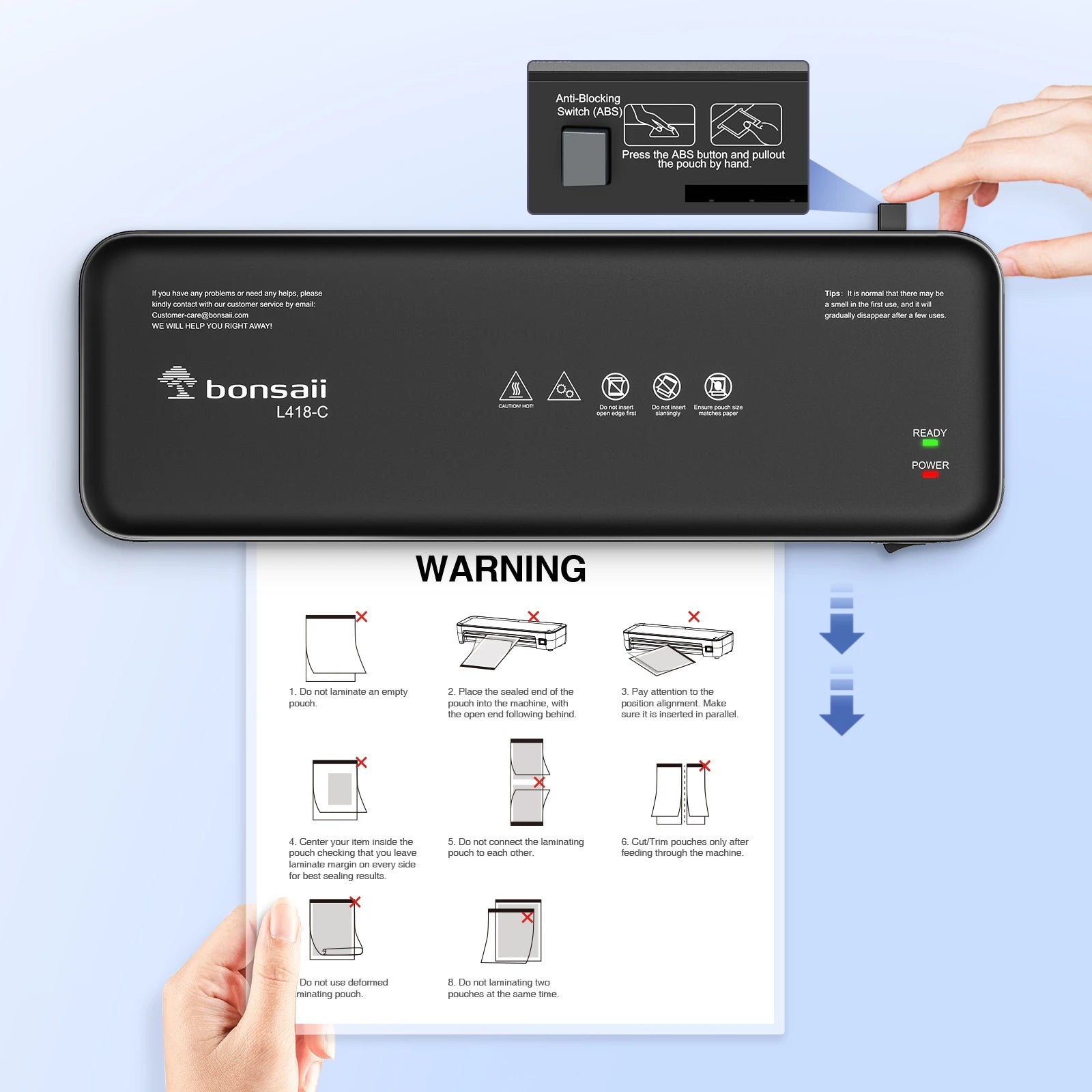 9-Inch Thermal Laminator A4 with Jam-Free Tech Fast Preheat