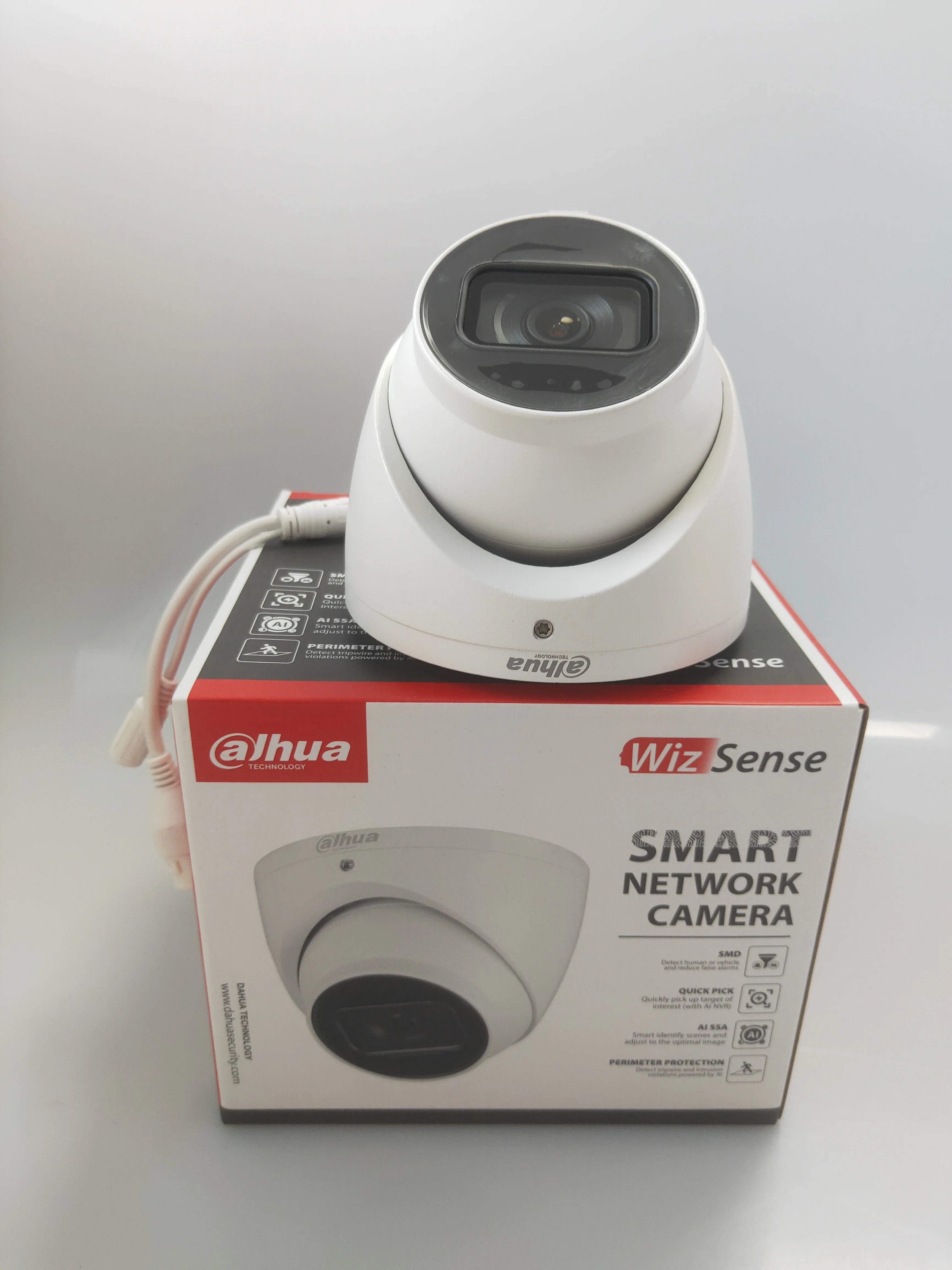 Dahua IP Camera 5MP IR Fixed-focal Eyeball WizSense Network Camera IPC-HDW3541EM-S-S2 Black Version IR30m Built-in Mic SMD 4.0 