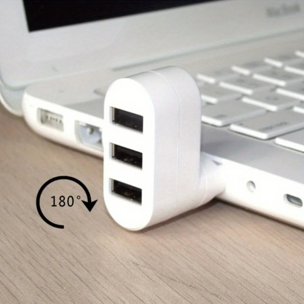 Drehbarer USB-2.0-Hub mit drei Anschlüssen