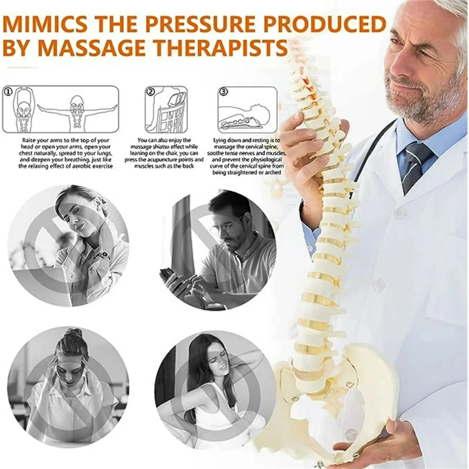 Cervical Traction Device Neck Stretcher Massager for Neck Shoulder Stretcher,Trigger Point Massager Tool,Neck Support Device 