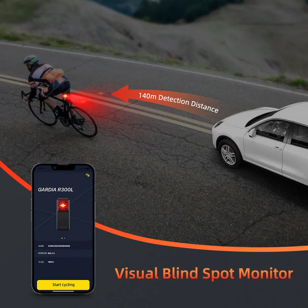 Luz trasera de bicicleta radar W100