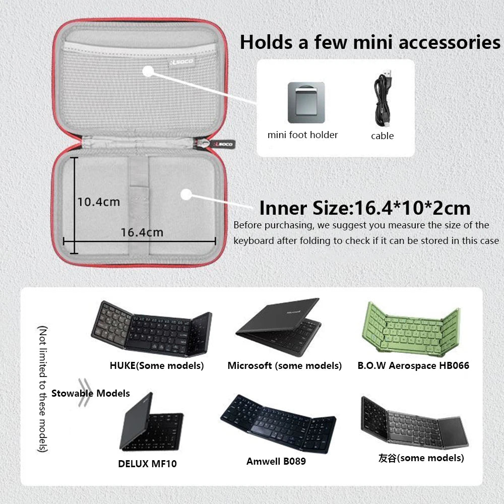 Compact Folding-Keyboard Carry Case