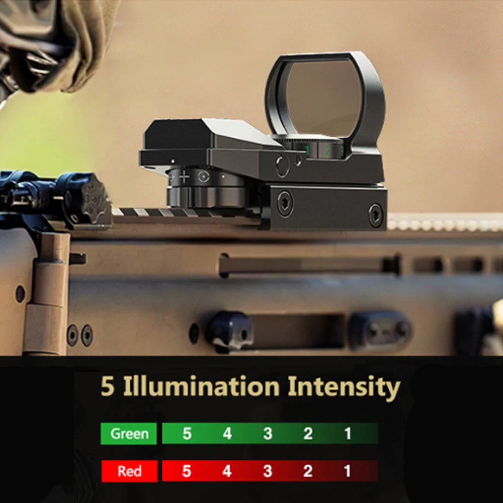 Tactical Red Green Dot Sight Scope Riflescope Hunting Optics Reflex Sight with 20mm Rail 