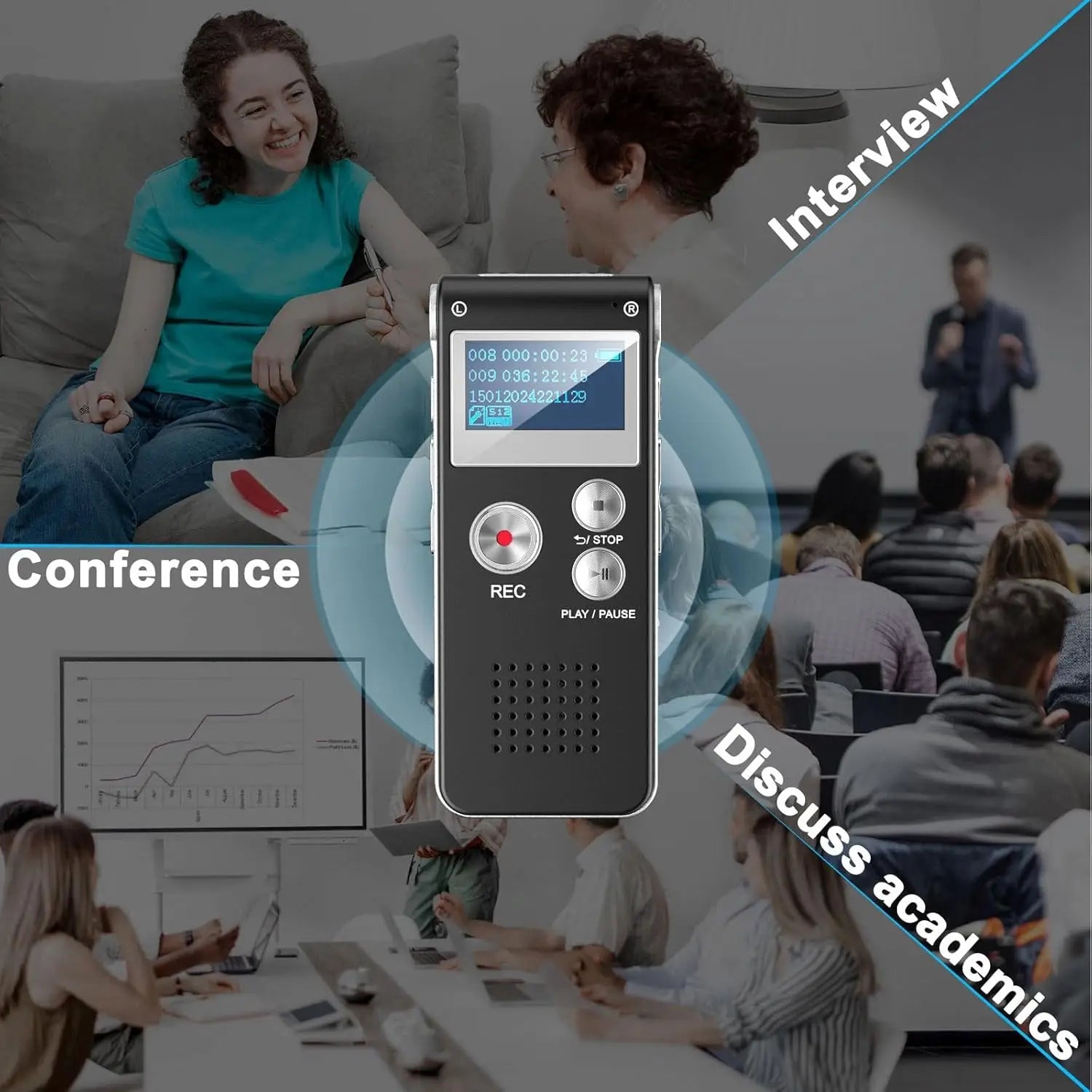 Cheap and user-friendly digital recorder, supporting up to 1536kbps. Mini recorder upgraded to MP3 and USB, with playback functi 