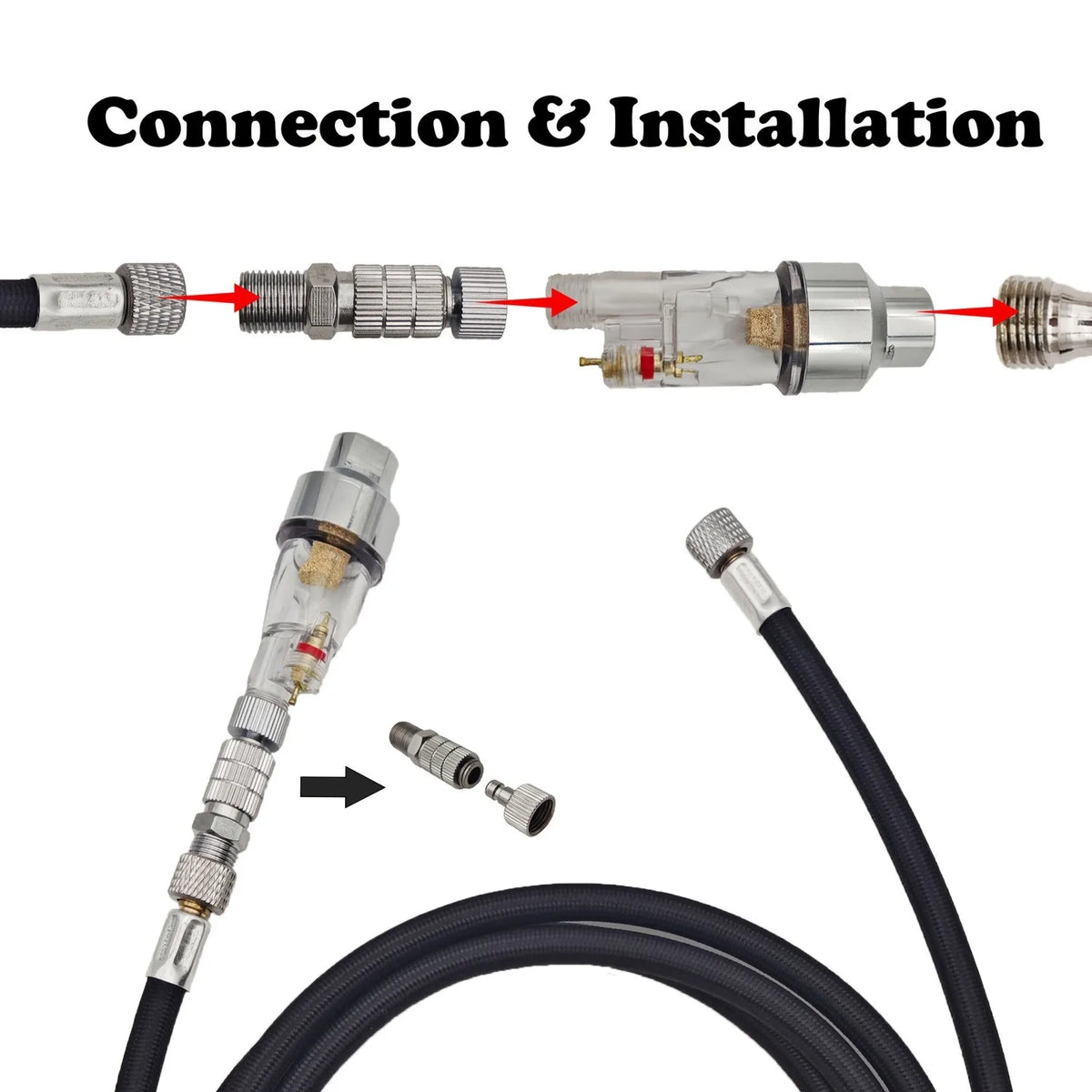Airbrush Hose and Connector Accessory Set, 1.8 m