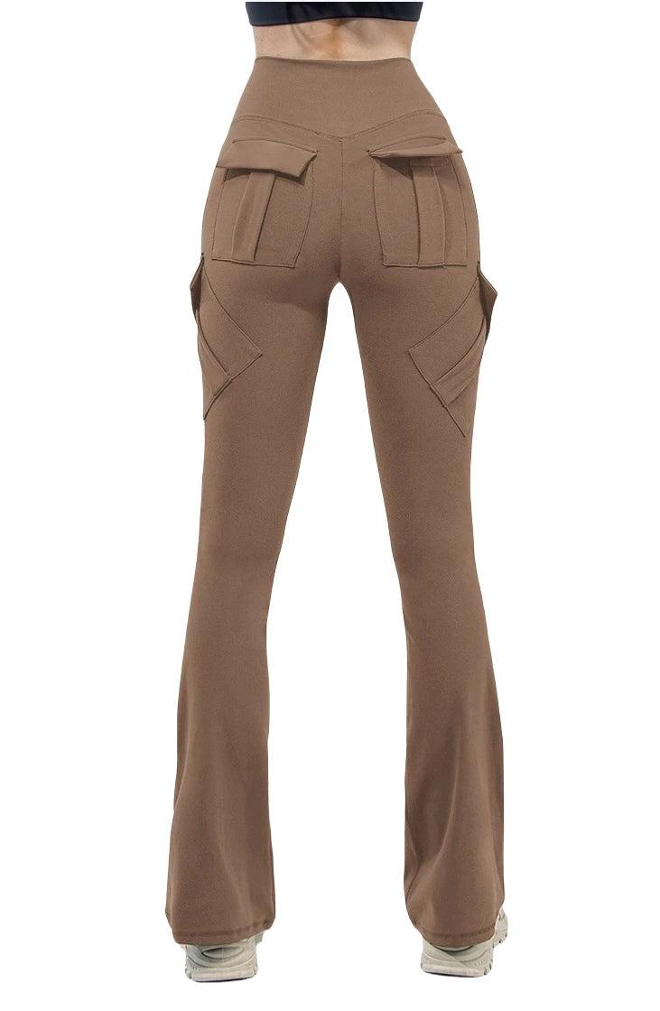 Newest Women Wide Leg High Stretch Yoga Leggings Naked Feeling Compression Fitness Workwear with pockets Yoga Pant ﻿ 