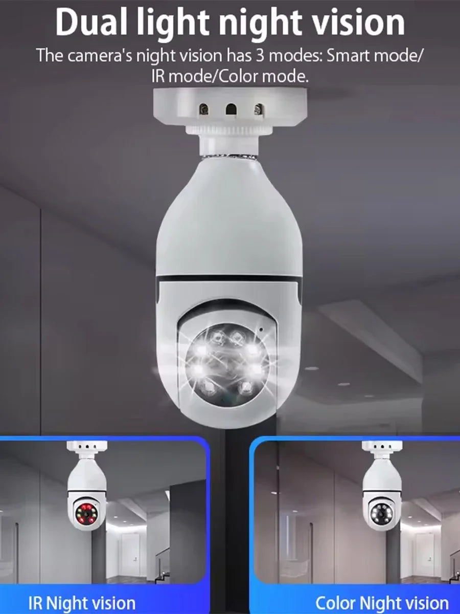 4G WiFi E27 Bulb Camera 2MP with AI Tracking