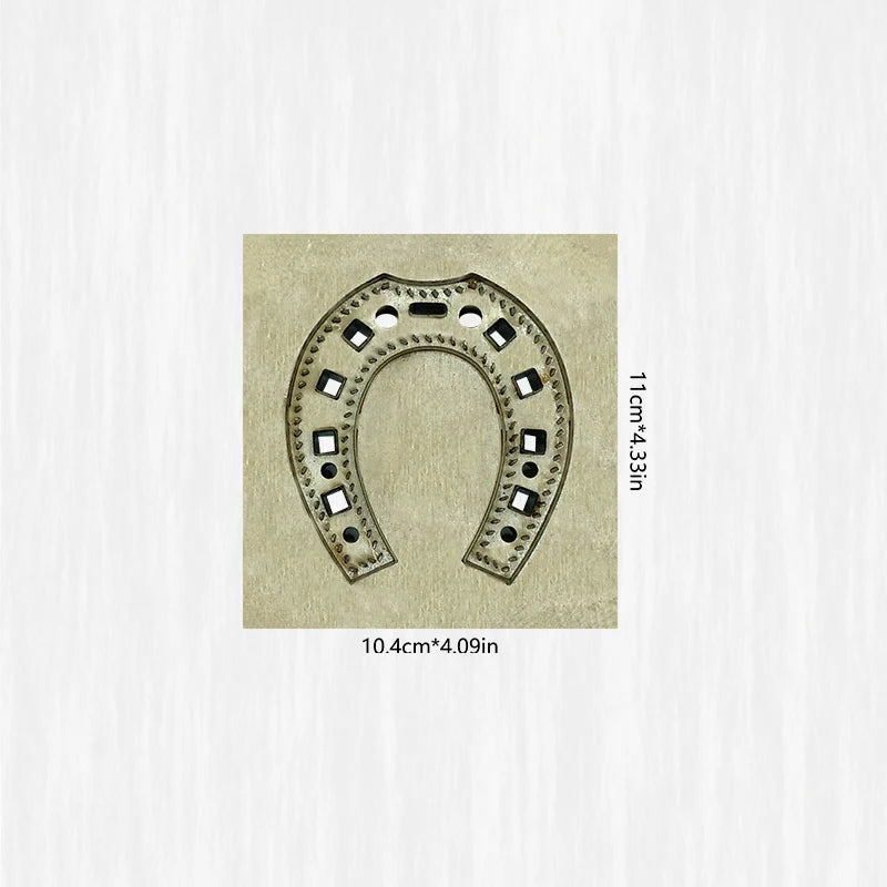 Emporte-pièce pour cuir en forme de fer à cheval, 11 × 10.4 cm