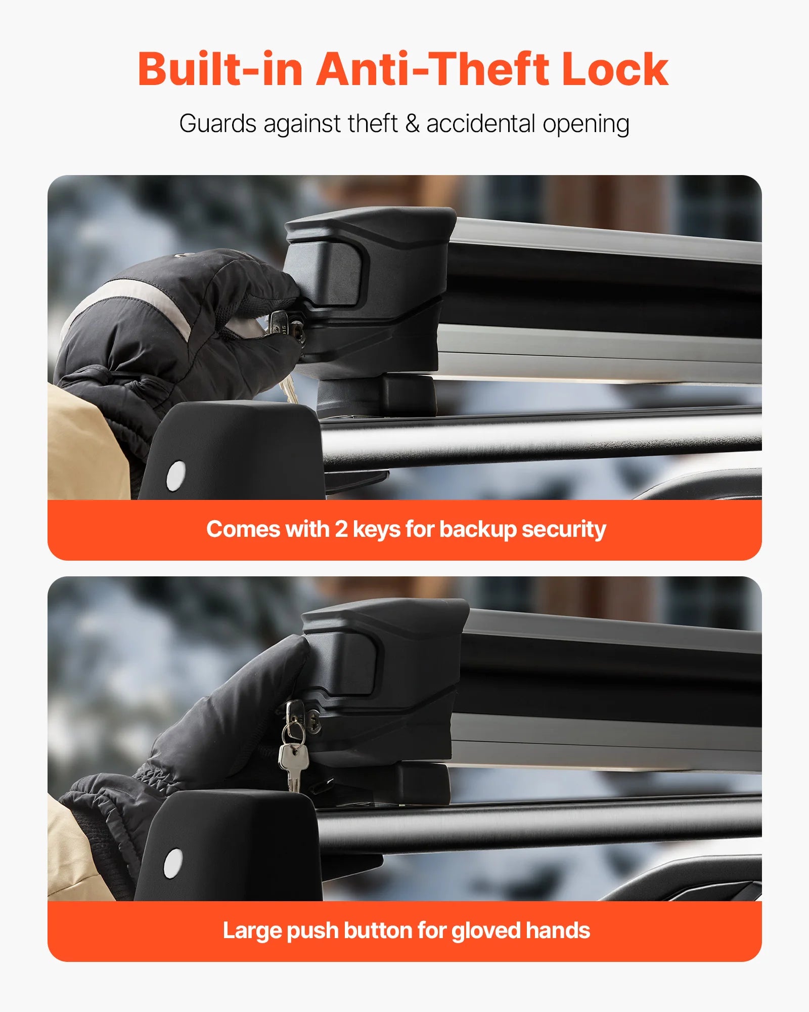 Ski and Snowboard Roof Rack for 6 Pairs of Skis or 4 Snowboards
