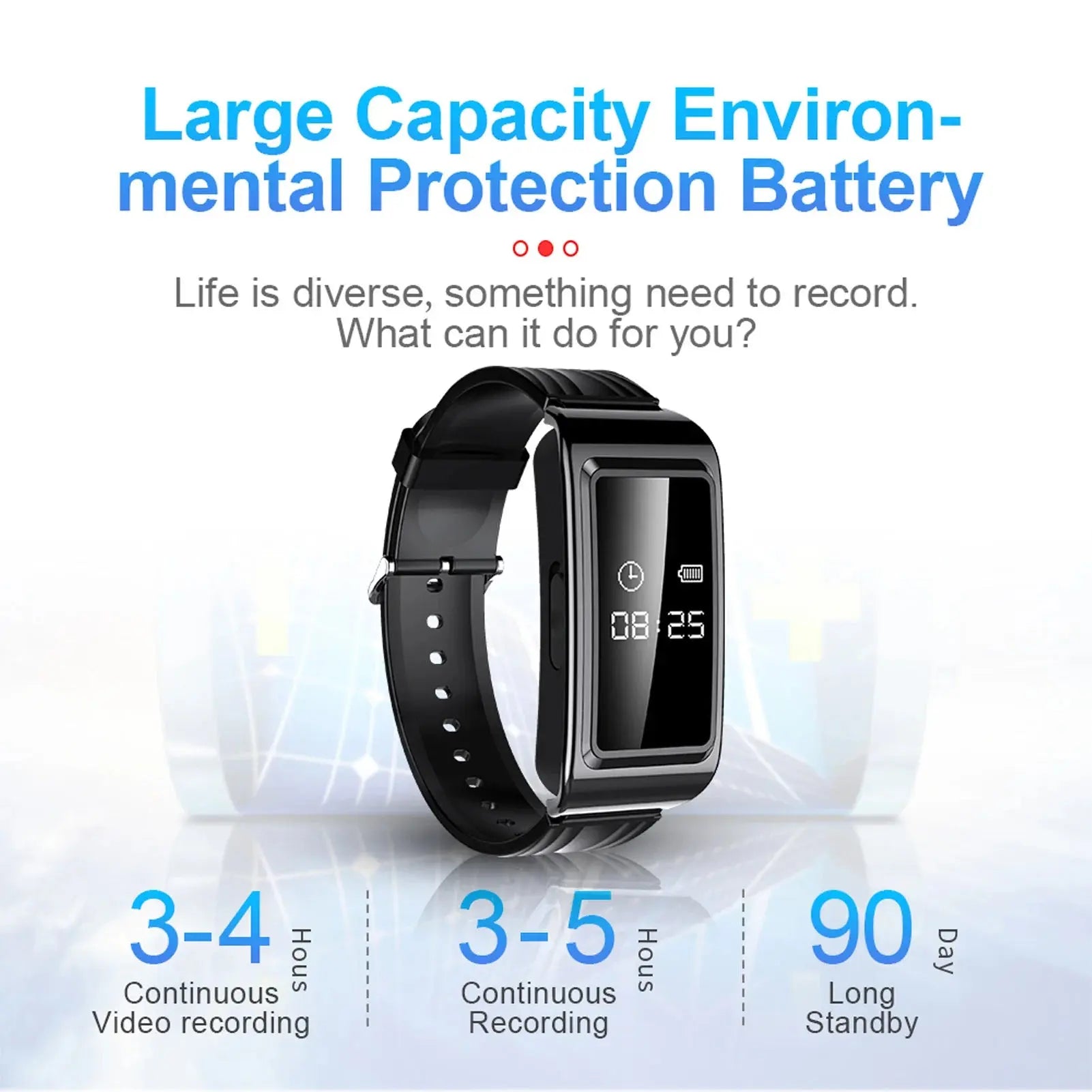 Camera Recorder Watch Recorder Watch HD Noise Reduction Voice Activated Sweat Proof Camera Recorder Bracelet for Meeting Speech Spy-shop.com