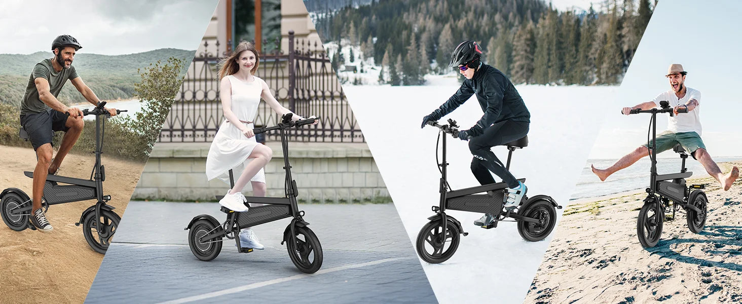 14" Foldable Electric Bike 350W Motor 48V Battery 22MPH Range