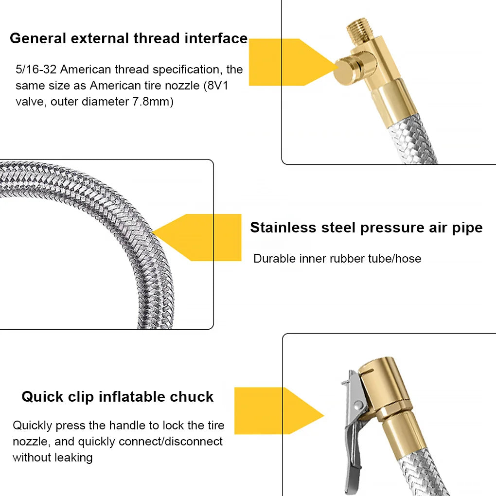 Tyre Valve Extension Hose with Locking Chuck