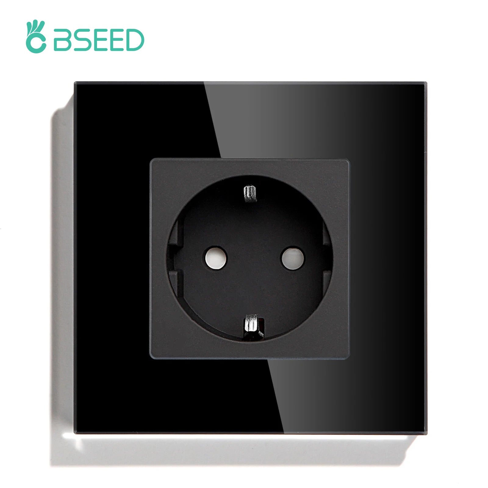 BSEED EU Standard Wall Electrical Sockets Type-C Outlets Wall Power Socket USB Charge Port Glass Panel Kids Protection 16A 