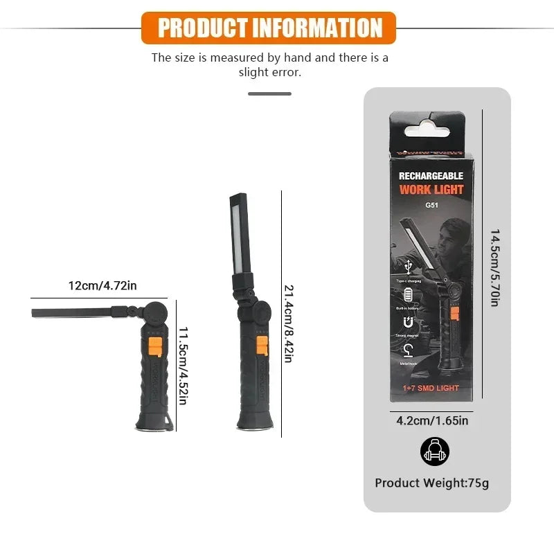 Folding Rechargeable Magnetic Work Light