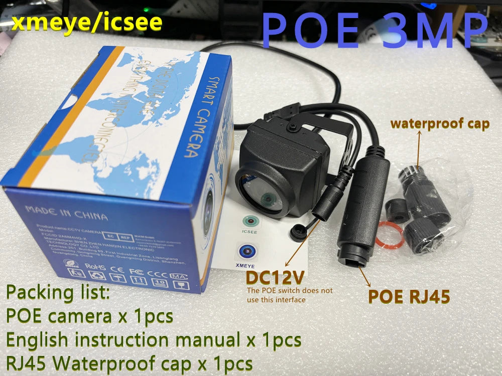4K Mini Waterproof POE IP Camera with Night Vision