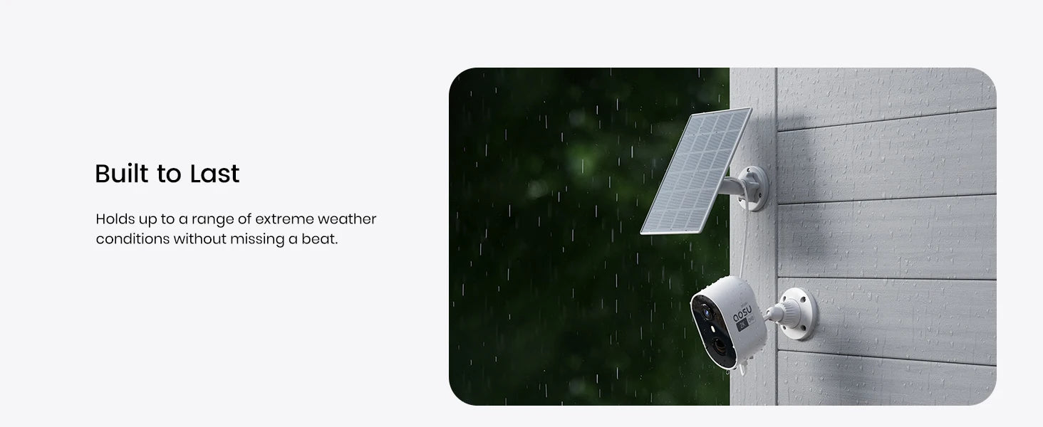 AOSU Solar Outdoor Security Camera, 3MP Color Night Vision