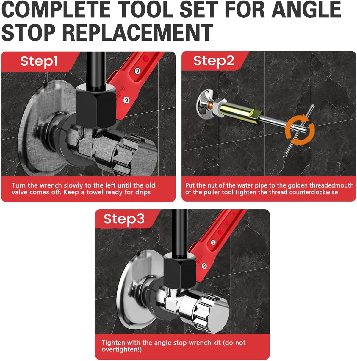 Three-Piece Plumbing Wrench and Sleeve-Puller Kit