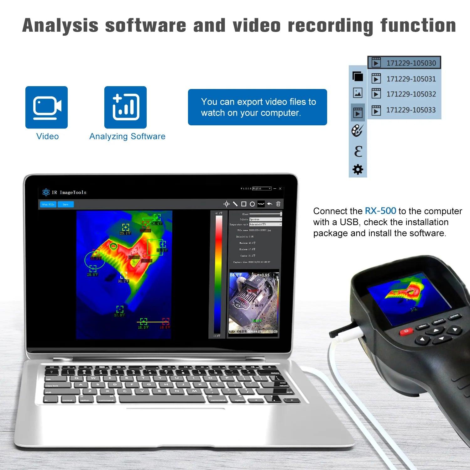 RX-500 HT-18 Plus Thermal Imaging Camera for Water Pipe Leak PCB Test 256*192 Infrared Thermal Imager Equal to UNI-T UTi260B Spy-shop.com