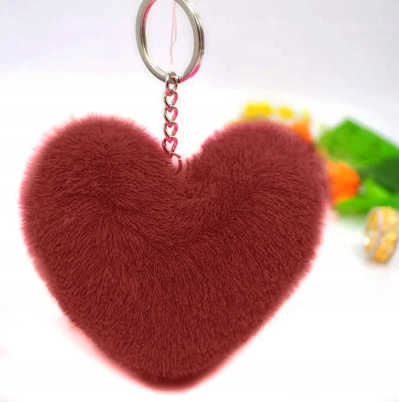 Medál kulcstartó szív kulcstartó Valentin-napi ajándék Pompon
