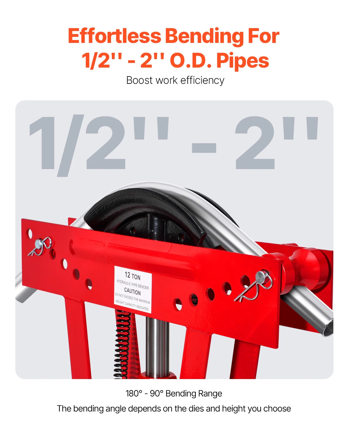 SucceBuy hydraulisk rørbøjer 12 ton manuelt kobberudstødningsrørbøjermaskine 6 svin Heavy-Duty rør- og tubebøjer til piping