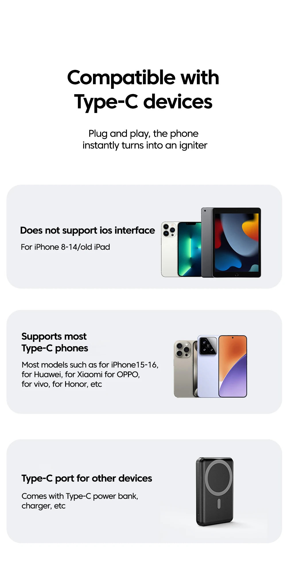 Type-C Mobile Cigarette Lighter Air Blowing Cigarette Lighter Outdoor Safety Portable Mini Cigarette Lighting Artifact 