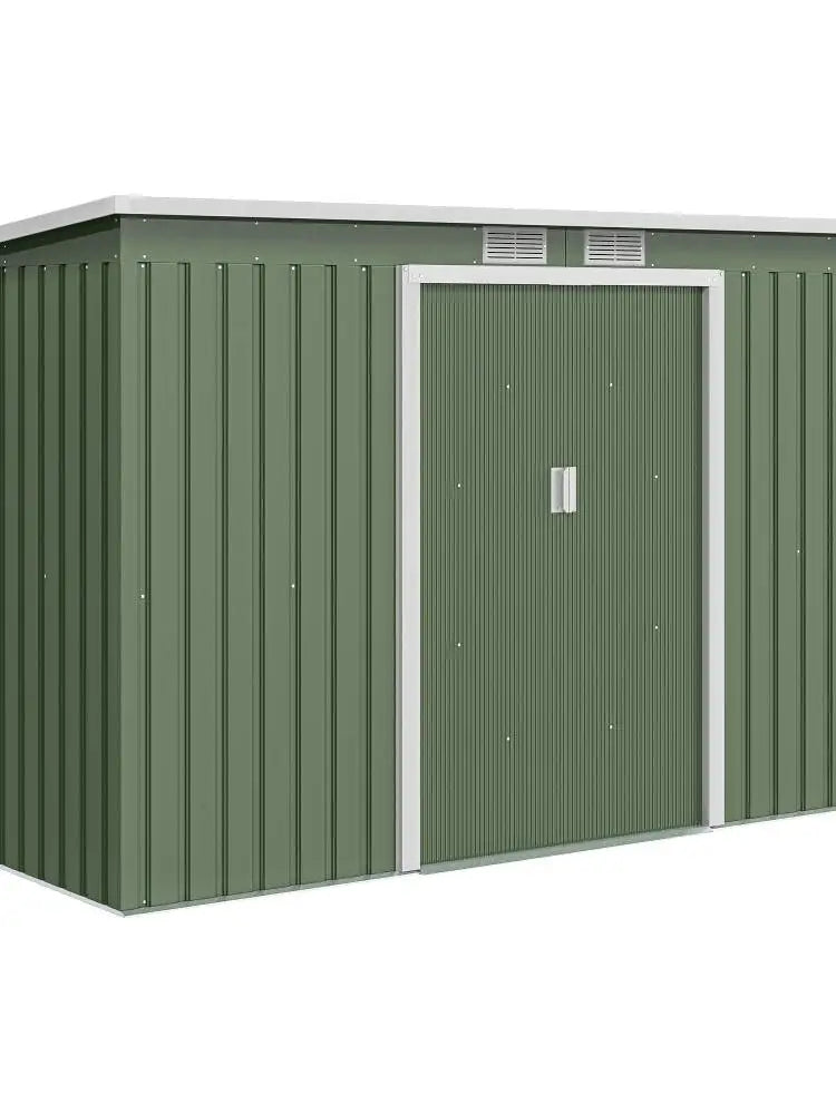 3.2m² Shed Garden Storage with Two Sliding Doors and Steel Base