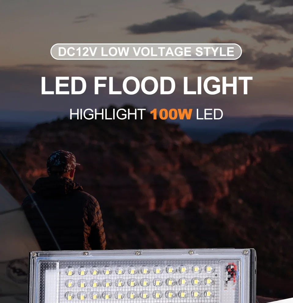12 V DC LED-projektør med koldt hvidt lys