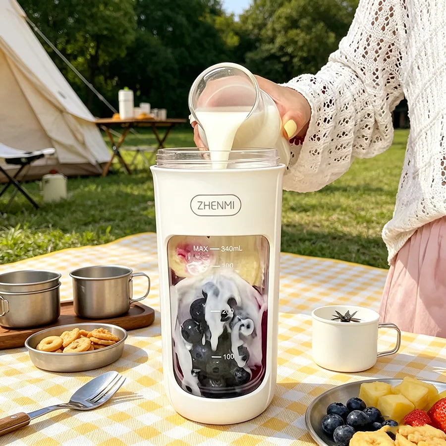 340ml USB Rechargeable Portable Juicer Cup with Leakproof Design