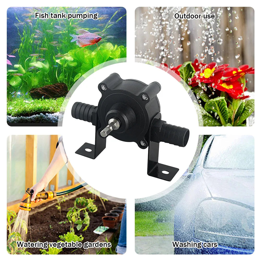 Electric Drill Pump for Fast Liquid Transfer, 16mm Inlet/Outlet