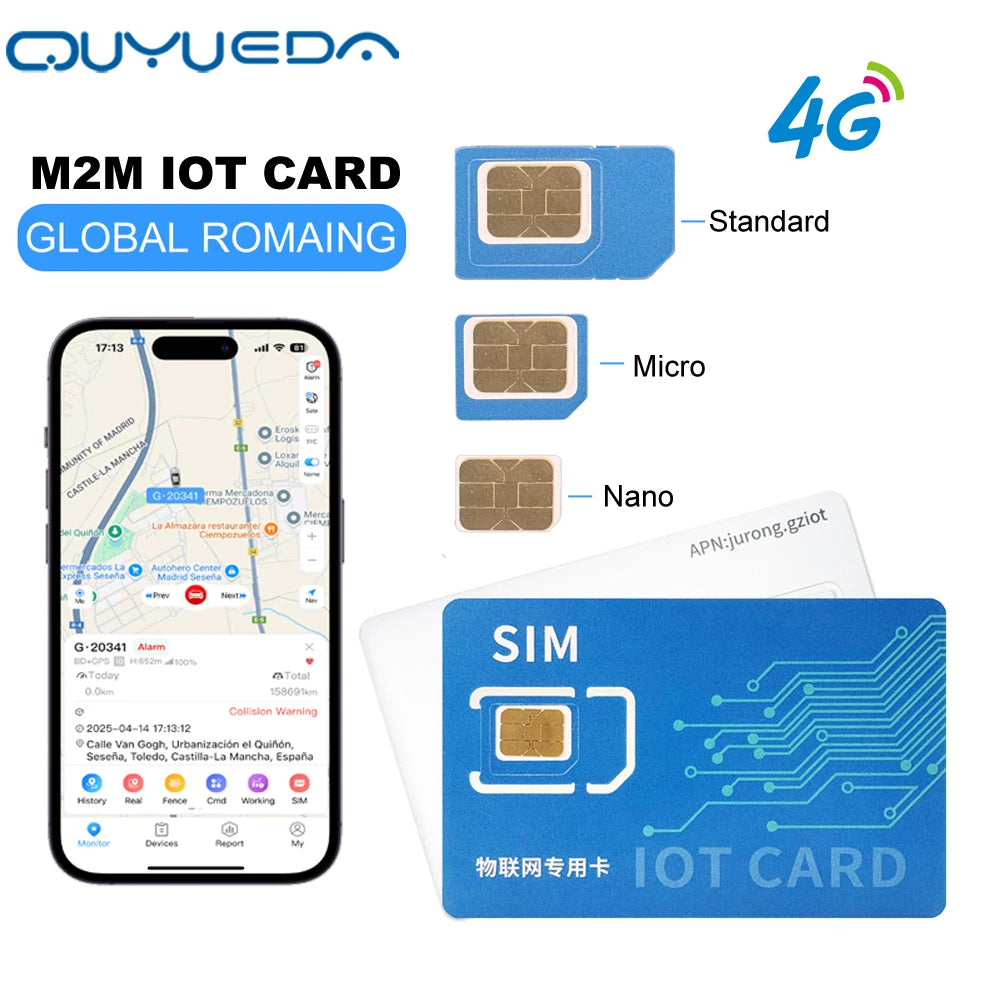 Globální IoT SIM karta 360MB ročních dat pro GPS trackery kompatibilní s 4G