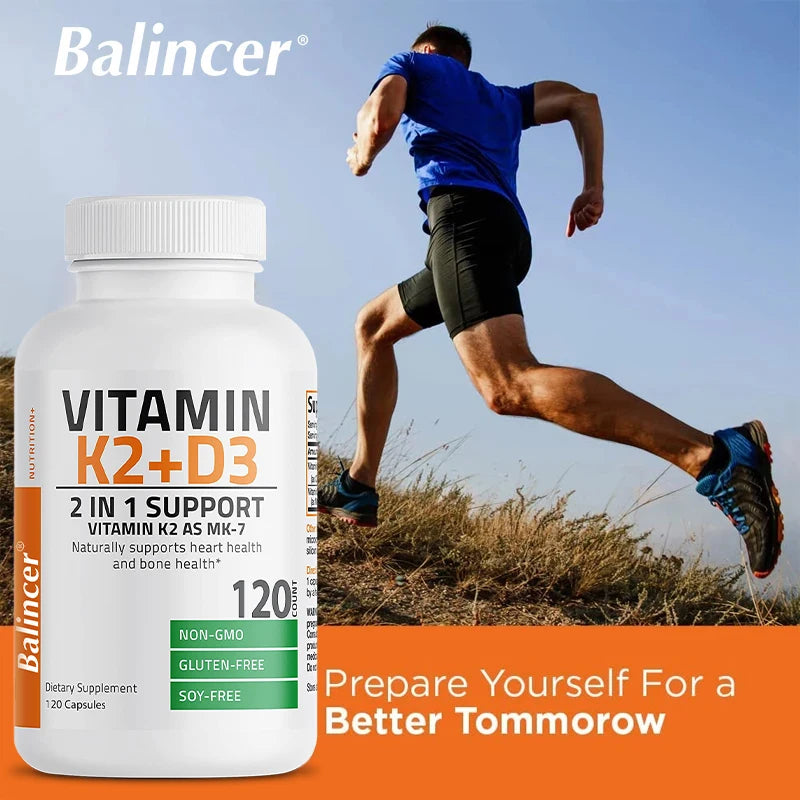 Cápsulas de suplemento de vitamina D3 e K2