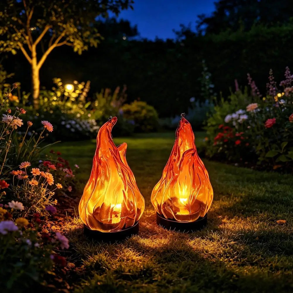 Flame-Effect Hanging LED Lantern with Chain