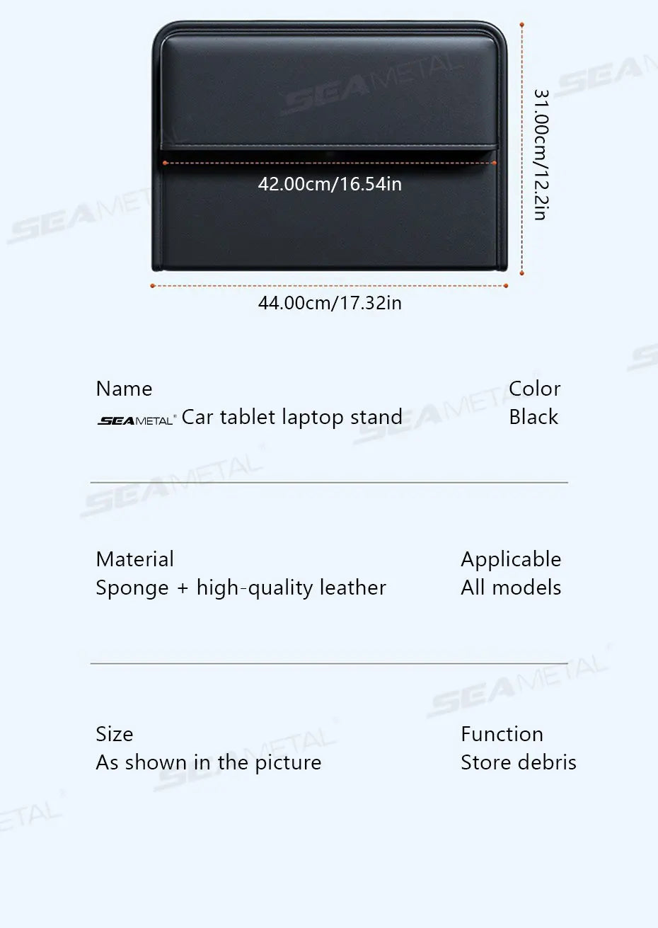SEAMETAL Portable Laptop Storage Bag for Car Steering Wheel Temporary Tray Snacks Holder Foldable Multi-Pocket Car Organizer