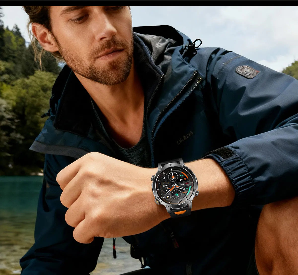 Outdoor Bluetooth Anruf-Smartwatch mit LED-Taschenlampe