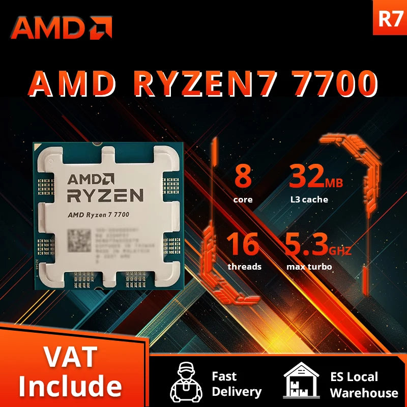 AMD Ryzen 7 7700 CPU Processor 8-Core 16-Thread