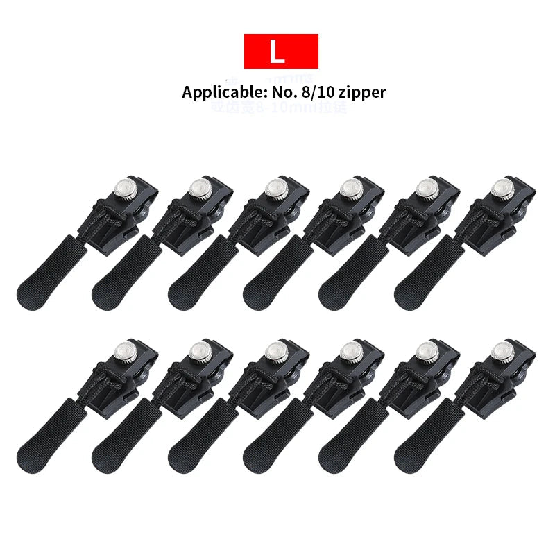 Universal Detachable Metal Zipper Slider Puller Detachable Instant Repair Kit DIY Replacement Lever Locks for Clothing Luggage 