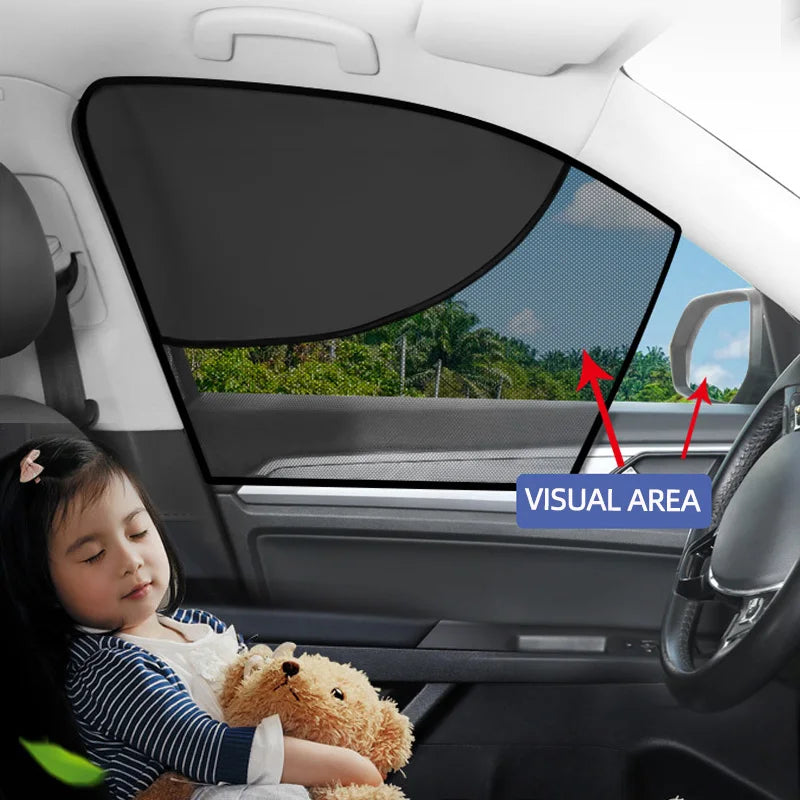 Magnetic Car Window Shade – Position Options