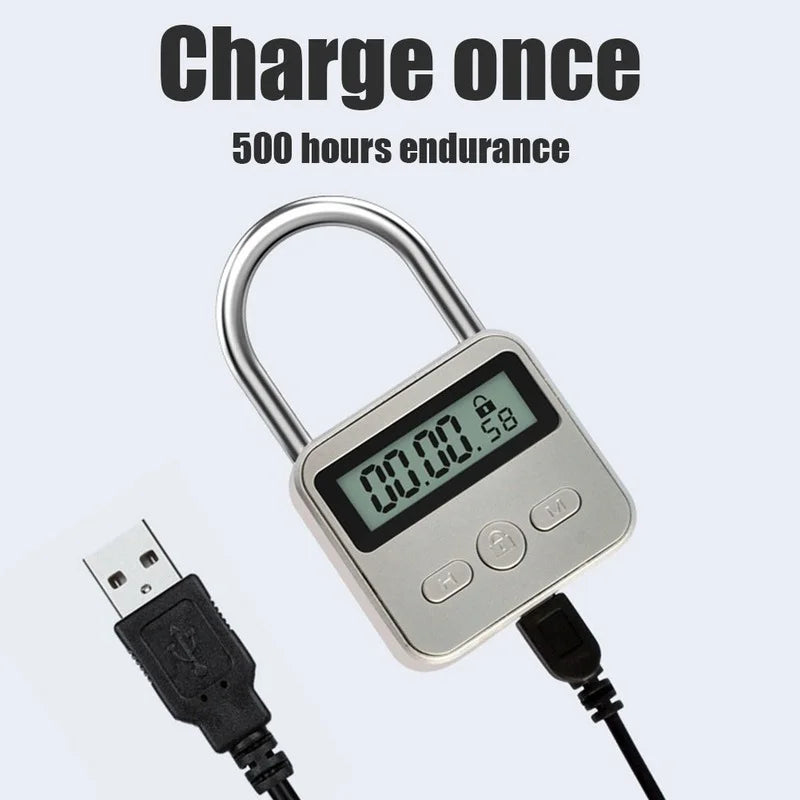 Rechargeable Timer Padlock with LCD
